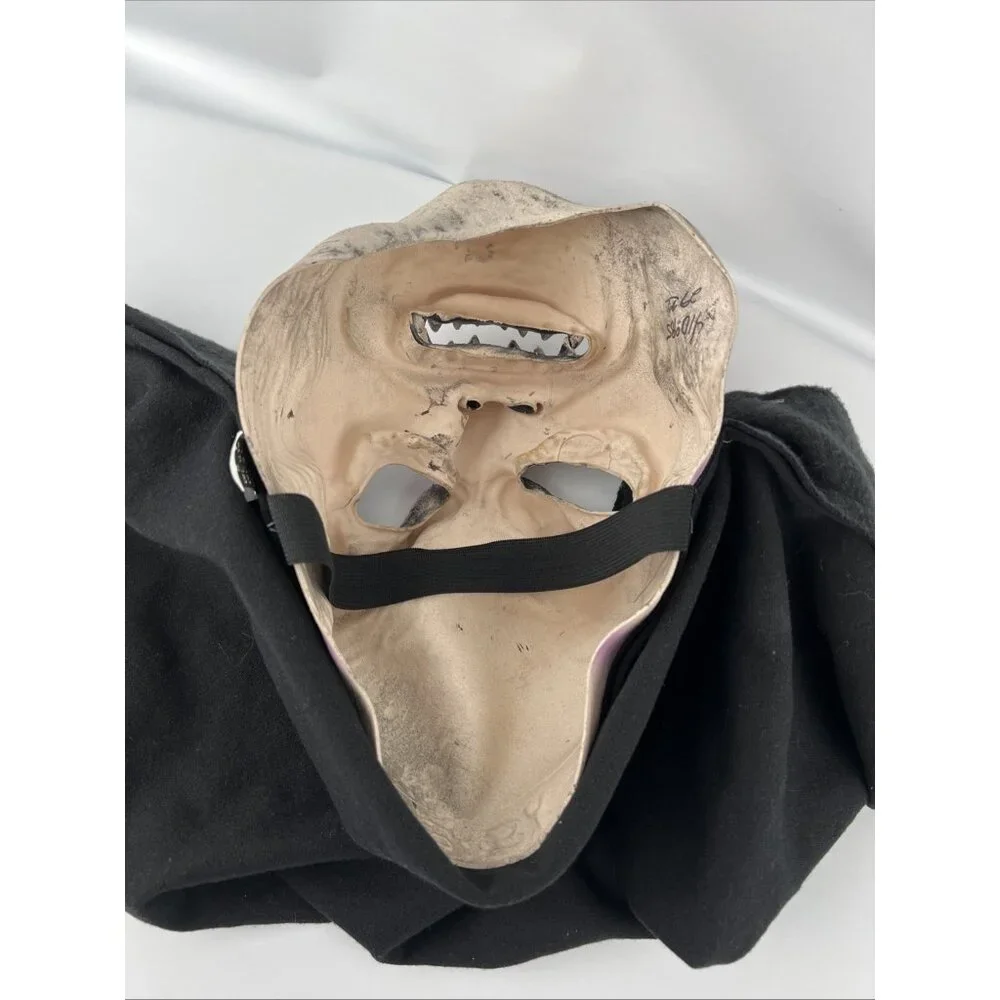 Vintage Spencer Gifts Evil Horned Mask Adult Hooded Style One Size Halloween USA